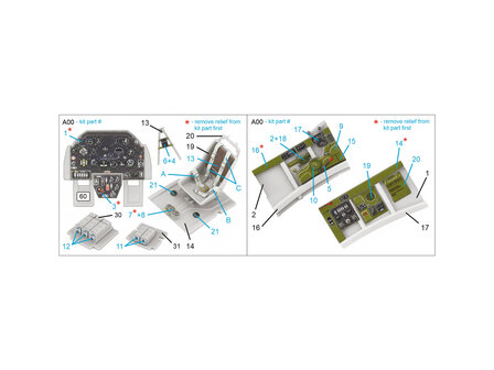 Quinta Studio QD48472 -  A-36 3D-Printed &amp; coloured Interior on decal paper (Accurate Miniatures/Italeri) - 1:48