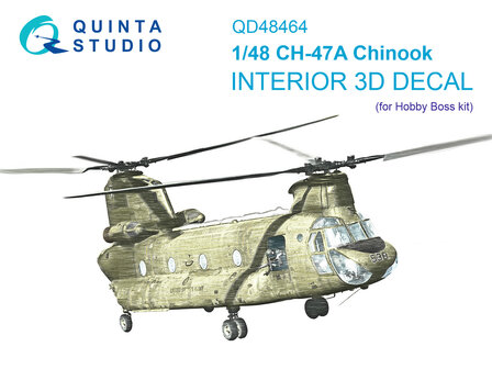 Quinta Studio QD48464 -  CH-47A 3D-Printed &amp; coloured Interior on decal paper (HobbyBoss) - 1:48