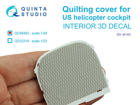 Quinta Studio QD48463 -  Quilting cover for US helicopter cockpit. 3D-Printed &amp; coloured Interior on decal paper (All kits) - 1:48