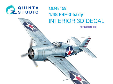 Quinta Studio QD48459 -  F4F-3 early 3D-Printed &amp; coloured Interior on decal paper (Eduard) - 1:48