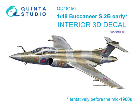 Quinta Studio QD48450 -  Buccaneer S.2B early 3D-Printed &amp; coloured Interior on decal paper  (Airfix) - 1:48