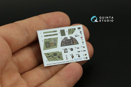 Quinta Studio QD48446 -  Hurricane family 3D-Printed &amp; coloured Interior on decal paper (Italeri/Tamiya) - 1:48