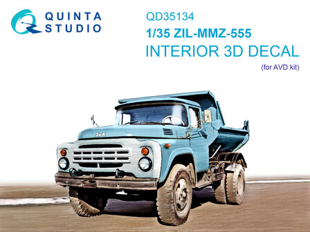 Quinta Studio QD35134 -  ZIL-MMZ-555 3D-Printed &amp; coloured Interior on decal paper (AVD) - 1:35