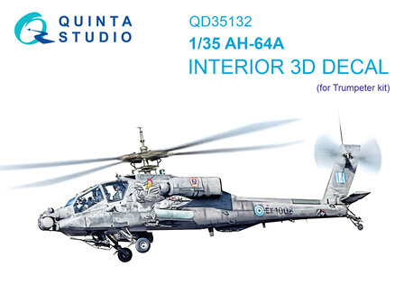 Quinta Studio QD35132 -  AH-64A 3D-Printed &amp; coloured Interior on decal paper (Trumpeter) - 1:35