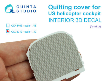 Quinta Studio QD32219 -  Quilting cover for US helicopter cockpit. 3D-Printed &amp; coloured Interior on decal paper (All kits) - 1:32