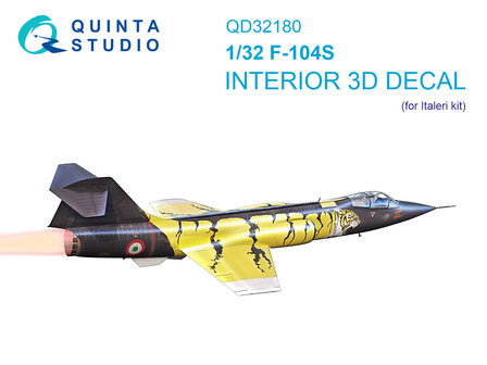 Quinta Studio QD32180 -  F-104S 3D-Printed &amp; coloured Interior on decal paper (Italeri) - 1:32