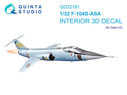 Quinta Studio QD32181 -  F-104S-ASA 3D-Printed &amp; coloured Interior on decal paper (Italeri) - 1:32