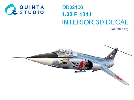 Quinta Studio QD32188 -  F-104J 3D-Printed &amp; coloured Interior on decal paper (Italeri) - 1:32