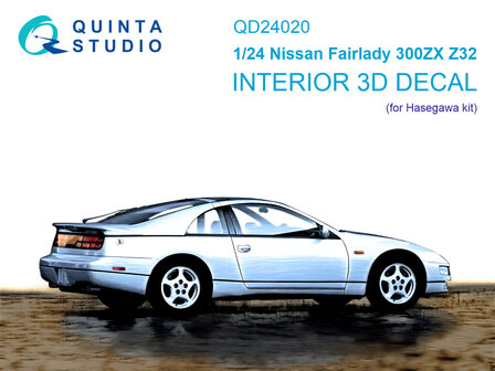 Quinta Studio QD24020 -  Nissan Fairlady 300ZX Z32 3D-Printed &amp; coloured Interior on decal paper (Hasegawa) - 1:24