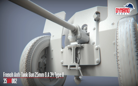 Dynamo Models 35DM002 - French Anti-Tank Gun 25mm S.A 34 Type II - 1:35