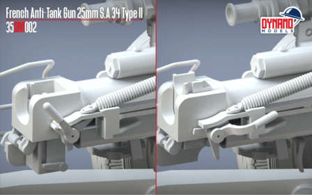 Dynamo Models 35DM002 - French Anti-Tank Gun 25mm S.A 34 Type II - 1:35