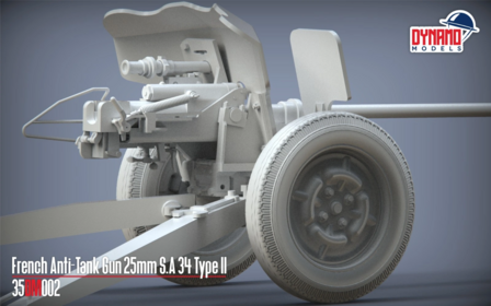 Dynamo Models 35DM002-P - French Anti-Tank Gun 25mm S.A 34 Type II - &ldquo;Premium edition&rdquo; - 1:35