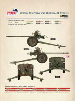 Dynamo Models 35DM002-P - French Anti-Tank Gun 25mm S.A 34 Type II - &ldquo;Premium edition&rdquo; - 1:35