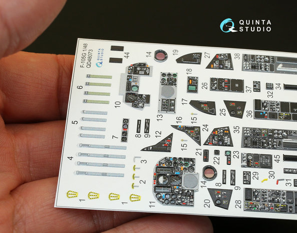 Quinta Studio QD48073 - F-105G Thunderchief  3D-Printed & coloured Interior on decal paper  (for HobbyBoss kit) - 1:48