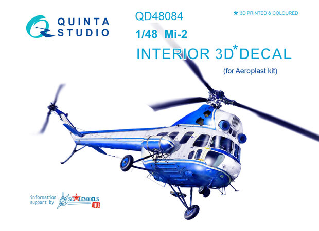 Quinta Studio QD48084 - Mi-2  3D-Printed & coloured Interior on decal paper  (for Aero Plast kit) - 1:48