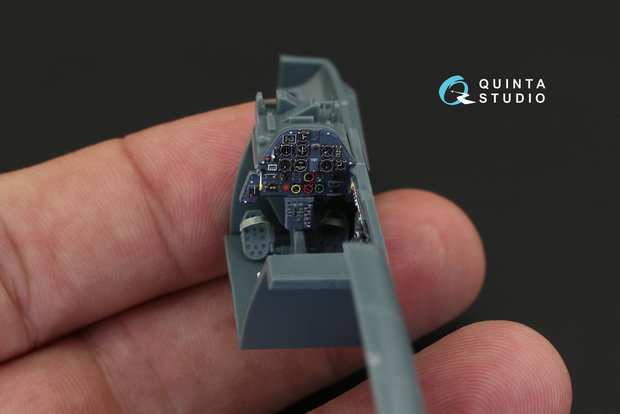 Quinta Studio QD48087 - Bf 109E-4/E-7  3D-Printed & coloured Interior on decal paper  (for Eduard kit) - 1:48