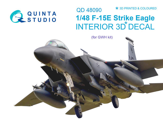 Quinta Studio QD48090 - F-15E 3D-Printed & coloured Interior on decal paper (for GWH kit) - 1:48