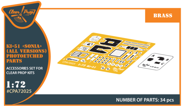 Clear Prop Models CPA72025 - Ki-51 Sonia PE parts (all versions) - 1:72