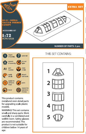 Clear Prop Models CPA72028 - Ki-51 Sonia (all versions) vacuum formed canopy - 1:72 