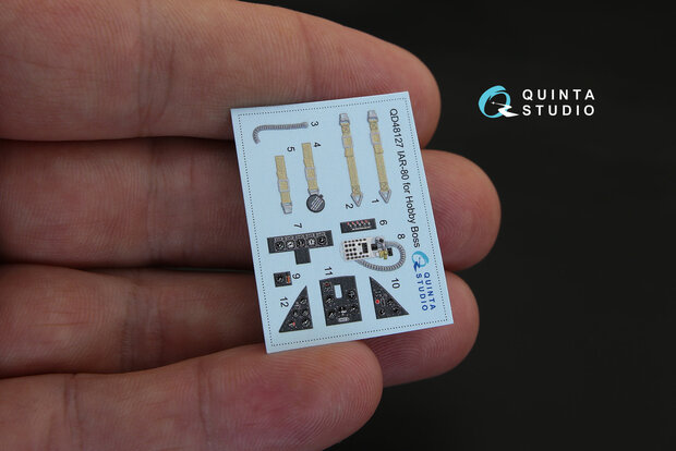 Quinta Studio QD48127 - IAR-80 3D-Printed & coloured Interior on decal paper (for HobbyBoss  kit) - 1:48