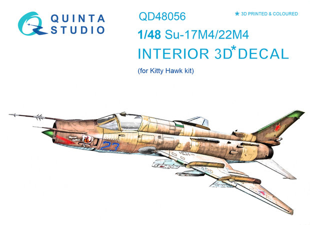 Quinta Studio QD48056 - Su-17M4/22M4 3D-Printed & coloured Interior on decal paper (for KittyHawk kit) - 1:48