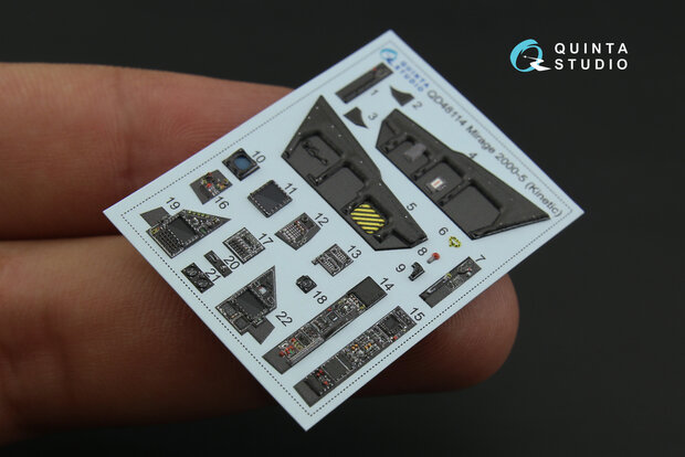 Quinta Studio QD48114 - Mirage 2000-5 3D-Printed & coloured Interior on decal paper (for Kinetic kit) - 1:48