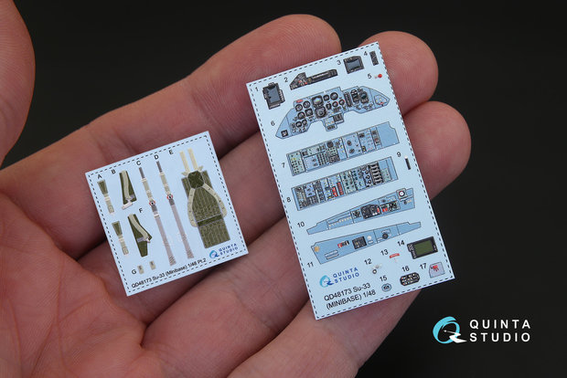 Quinta Studio QD48173 - Su-33 3D-Printed & coloured Interior on decal paper (for Minibase kit) - 1:48