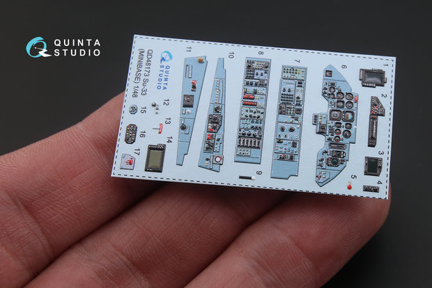 Quinta Studio QD48173 - Su-33 3D-Printed & coloured Interior on decal paper (for Minibase kit) - 1:48