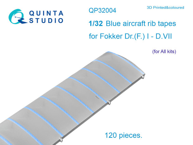 Quinta Studio QP32004 - Blue rib tapes Fokker Dr. (F.)I-D.VII (for All kit) - 1:32