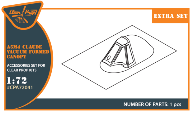Clear Prop Models CPA72041 - A5M4 Claude vacuum formed canopy - 1:72