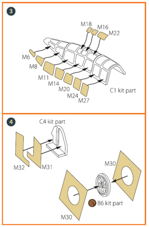 Clear Prop Models CPA72062 - M6A1 Seiran painting mask for Tamiya kit (60737) "yellow kabuki paper" - 1:72