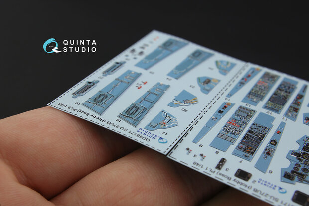 Quinta Studio QD48171 - Su-27UB 3D-Printed & coloured Interior on decal paper (for HobbyBoss kit) - 1:48