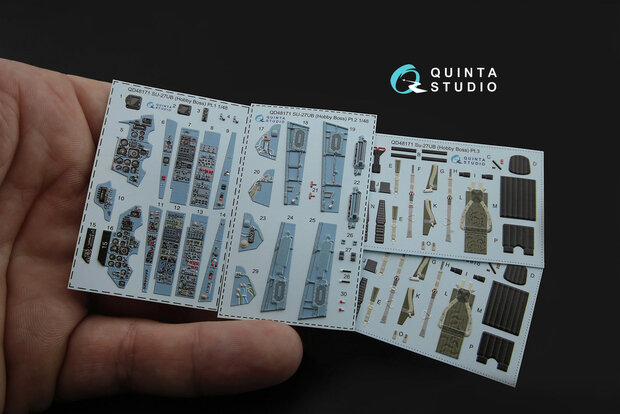 Quinta Studio QD48171 - Su-27UB 3D-Printed & coloured Interior on decal paper (for HobbyBoss kit) - 1:48