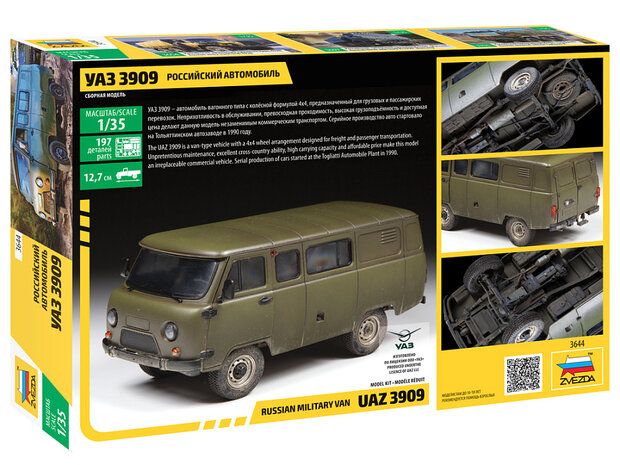 Zvezda 3644 - Russian Military Van UAZ 3909 - 1:35