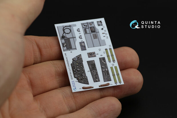 Quinta Studio QD48184 - La-11 3D-Printed & coloured Interior on decal paper (for HobbyBoss kit) - 1:48