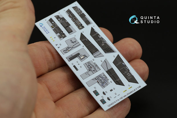 Quinta Studio QD48216 - F/A-18D Late 3D-Printed & coloured Interior on decal paper with resin parts (for Kinetic kit) - 1:48