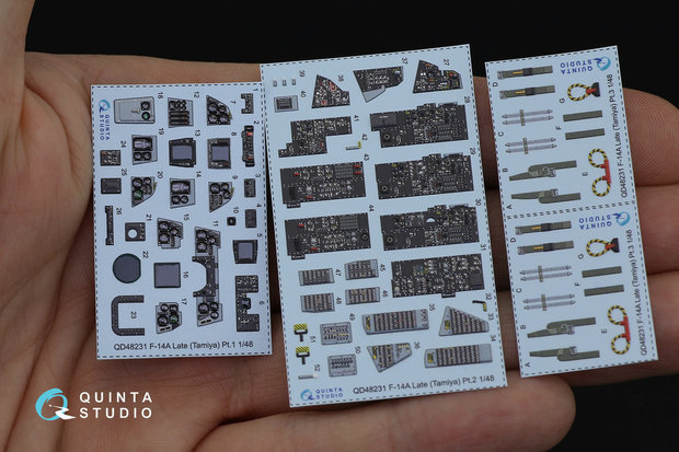 Quinta Studio QD48231 - F-14A Late 3D-Printed & coloured Interior on decal paper (for Tamiya kit) - 1:48