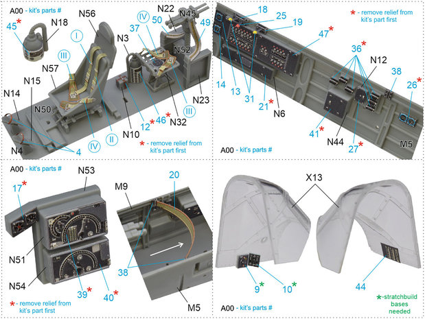 Quinta Studio QD32087 - Ju87 D/G 3D-Printed & coloured Interior on decal paper (for Trumpeter kit) - 1:32