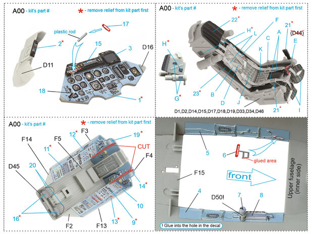 Quinta Studio QD32088 - Su-27 3D-Printed & coloured Interior on decal paper (for Trumpeter kit) - Full Version - 1:32