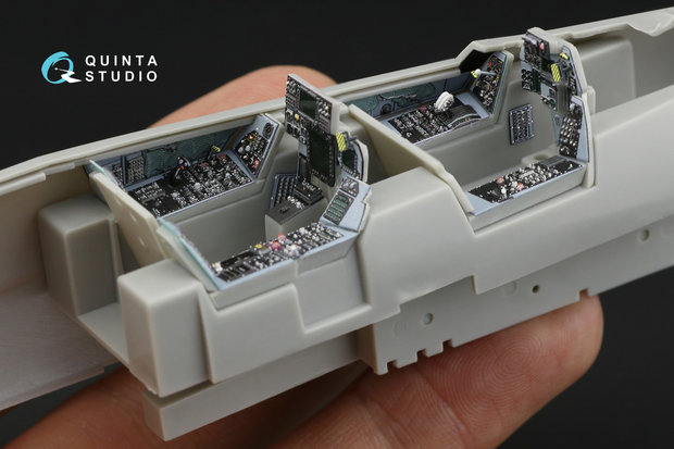 Quinta Studio QD48180 - F-14D 3D-Printed & coloured Interior on decal paper (for Hasegawa kit) - 1:48