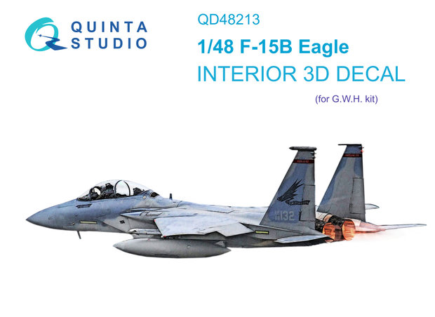 Quinta Studio QD48213 - F-15B 3D-Printed & coloured Interior on decal paper (for GWH kit) - 1:48