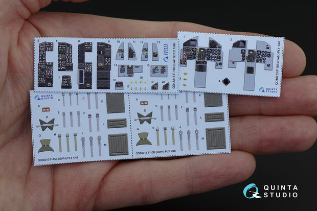 Quinta Studio QD48213 - F-15B 3D-Printed & coloured Interior on decal paper (for GWH kit) - 1:48