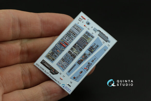 Quinta Studio QDS-32088 - Su-27 3D-Printed & coloured Interior on decal paper (for Trumpeter kit) - Small Version - 1:32