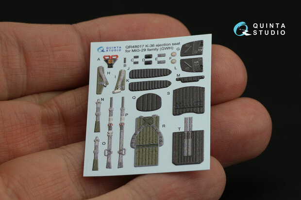 Quinta Studio QR48017 - K-36 ejection seat for MiG-29 family (for GWH kit) - 1:48