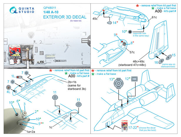 Quinta Studio QP48011 - A-10 Exterior (for Italeri kit) - 1:48