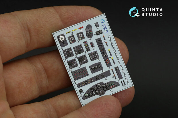 Quinta Studio QDS-48266 - He 111H-3/H-6 3D-Printed & coloured Interior on decal paper (for ICM kit)- Small Version - 1:48