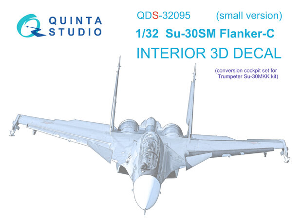 Quinta Studio QDS-32095 - Su-30SM 3D-Printed & coloured Interior on decal paper (conversion for Trumpeter Su-30MKK) - Small Version - 1:32