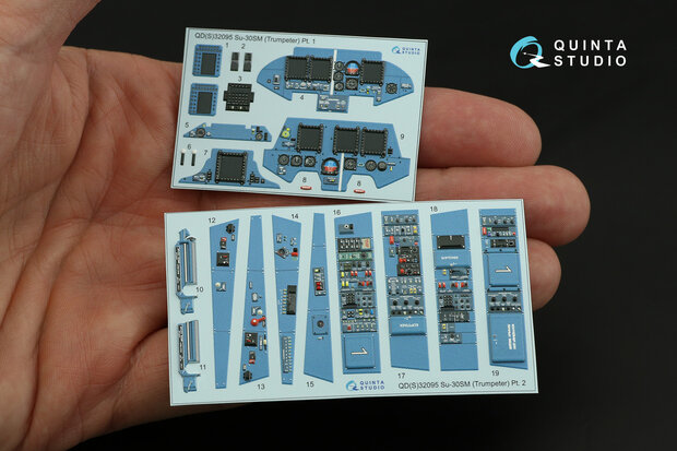 Quinta Studio QDS-32095 - Su-30SM 3D-Printed & coloured Interior on decal paper (conversion for Trumpeter Su-30MKK) - Small Version - 1:32