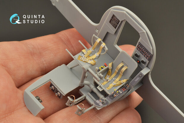 Quinta Studio QD48266 - He 111H-3/H-6 3D-Printed & coloured Interior on decal paper (for ICM kit) - 1:48