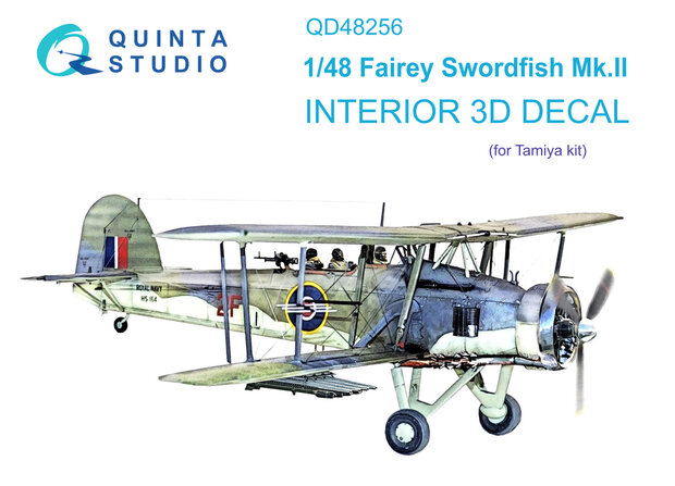 Quinta Studio QD48256 - Swordfish Mk.II 3D-Printed & coloured Interior on decal paper (for Tamiya kit) - 1:48